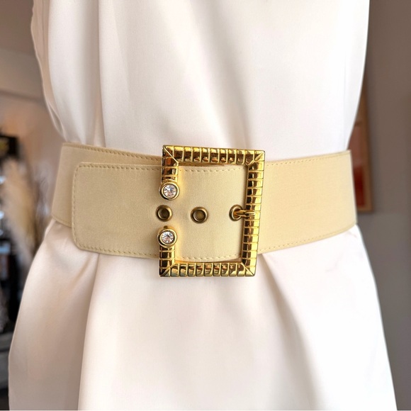 Escada Accessories - Escada Gold and Cream Belt